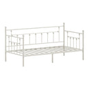 Metal Daybed Frame Single Size Steel Slat Sofa Bed Beige