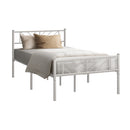 Metal Bed Frame King Single Metal Base Platform White