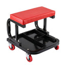 Creeper Seat Rolling Mechanic Stool with Tool Tray Heavy Duty 36x36cm