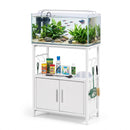 20 Gallon Fish Tank Stand 3-Tier Aquarium Stand with Storage Cabinet and Open Shelf White