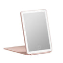 Compact Makeup Mirror with LED Light Portable Foldable Travel Beauty Pink