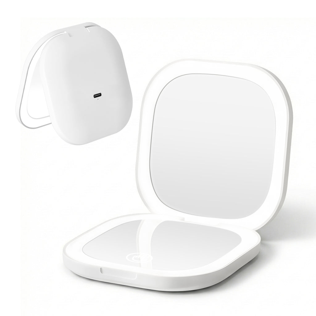 LED Compact Mirror Lighted Travel Makeup Mirror Pocket-Sized 1x 10x Ma ...