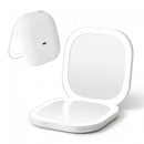 LED Compact Mirror Lighted Travel Makeup Mirror Pocket-Sized 1x 10x Magnification Square White
