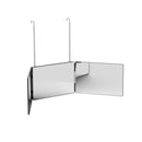 Trifold Mirror Makeup Portable with Height Adjustable 3 Way Telescoping Hook Hair Cutting Styling