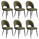 Dining Chairs Set of 6 Velvet Hollow Green