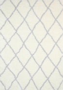 Misty Field Cream Silver Moroccan Diamond Rug