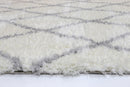 Misty Field Cream Silver Moroccan Diamond Rug