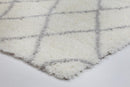 Misty Field Cream Silver Moroccan Diamond Rug
