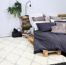 Misty Field Cream Silver Moroccan Diamond Rug