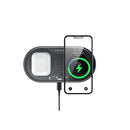 Pisen 2In1 Wireless Charging Station Xyc18 Black Supports Qi2 15W