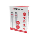 Monster Usb C To Usb C 100W Braided Cable White 120Cm