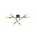 Satin Brass 6 Light Close To Ceiling
