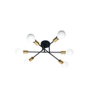 Satin Brass 6 Light Close To Ceiling