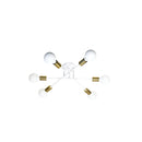 Satin Brass 6 Light Close To Ceiling