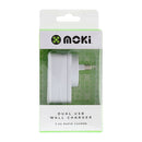 Moki Dual Usb Wall Charger White