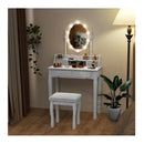 Makeup Dressing Table With Lighted Mirror For Women