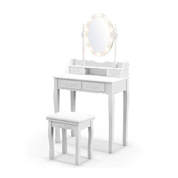 Makeup Dressing Table With Lighted Mirror For Women
