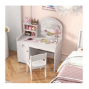 Makeup Table And Chair Set With Acrylic Mirror And 2 Colour Led Lights