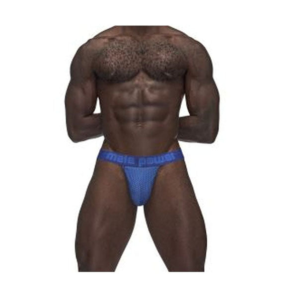 Male Power Sexagon Strappy Ring Jock Blue Large Extra Large
