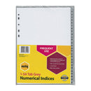 Marbig Indices And Dividers 1 To 54 Tab Polypropylene A4