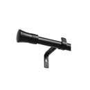 Black Curtain Rod Steel Quiet Rail Pole Pommel Set Extendable