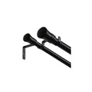 Double Curtain Rod Steel Pole Pommel Set Extendable Adjustable