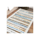 Floor Rug Short Pile Washable Carpet Soft Plush Non Slip Stripe