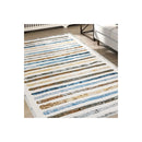 Floor Rug Short Pile Washable Carpet Soft Plush Non Slip Stripe