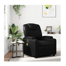 Massage Recliner Chair Black Faux Leatherd Steel