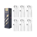 24Pcs Cutlery Set Boxed 410 Stainless Steel Dinner Knife Fork Spoon