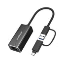 Mbeat 2 In 1 Usb Gigabit Lan Adapter With Usb C Converter
