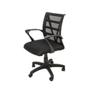 Mesh Back Home Office Meeting Chair Black Mesh Black Fabric Seat Pan