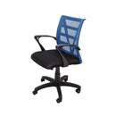 Mesh Back Home Office Meeting Chair Blue Mesh Black Fabric Seat Pan