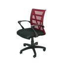 Mesh Back Home Office Meeting Chair Red Mesh Black Fabric Seat Pan