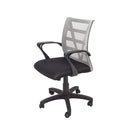 Mesh Back Home Office Meeting Chair Silver Mesh Black Fabric Seat Pan