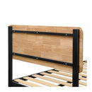 Metal Bed Frame Headboard Mattress Bed Base Platform Wood