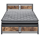 Metal Bed Frame Mattress Base Set Wood Queen