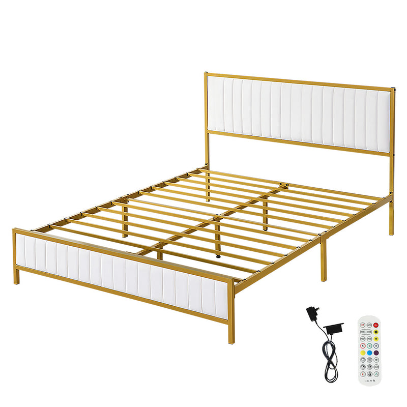 Metal Bed Frame Under Bed Storage Beige