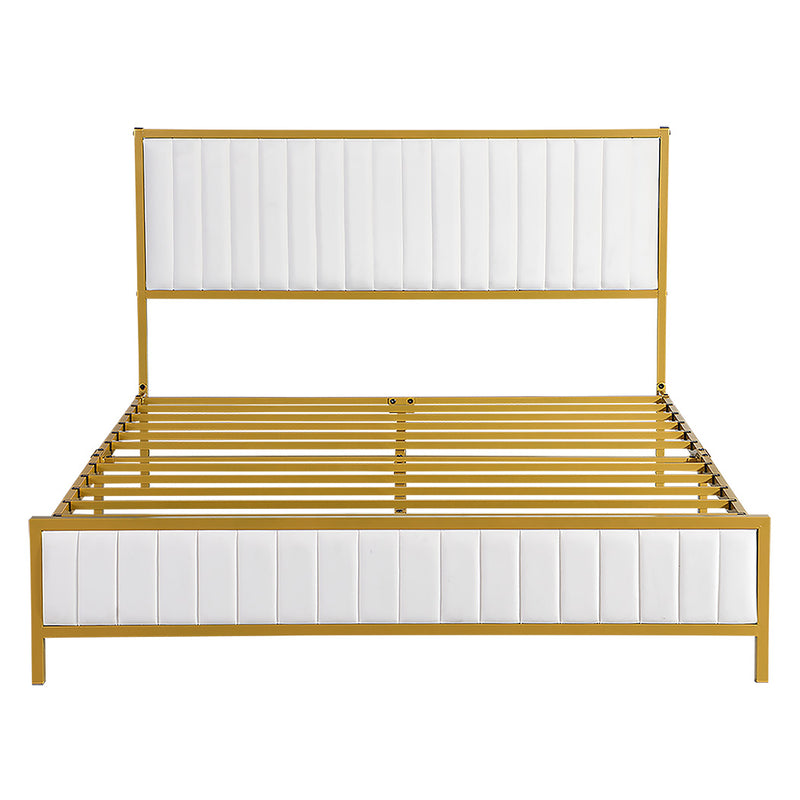 Metal Bed Frame Under Bed Storage Beige