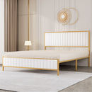 Metal Bed Frame Under Bed Storage Beige