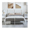 Metal Bed Frame Without Mattress With Footboard White 135X190 Cm