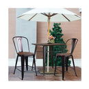 2 Bronzes Metal Chairs Set with Backrest for Bistro