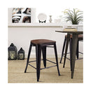 2 Bronzes Metal Chairs Set with Backrest for Bistro
