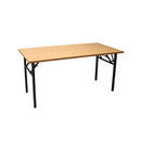 Metal Frame Folding Table 1500Mm X 750Mm Beech Top Black Base