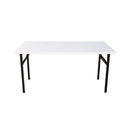 Metal Frame Folding Table 1500Mm X 750Mm Natural White Top Black Base