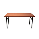 Metal Frame Folding Table 1500mm x 750mm Cherry Top Black Base
