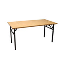 Metal Frame Folding Table 1800Mm X 750Mm Beech Top Black Base
