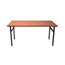 Metal Frame Folding Table 1800Mm X 750Mm Cherry Top Black Base