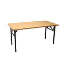 Metal Frame Folding Table 1800Mm X 900Mm Beech Top Black Base