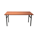 Metal Frame Folding Table 1800Mm X 900Mm Cherry Top Black Base